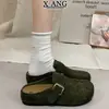Zapatos Birkenstock de Piel Genuina Súper Suaves con Suela Gruesa para Mujer, Punta Cerrada, Medias Pantuflas, Slip-on, Sin Tacón, Zapatos de Hombre Perezoso, Mules