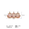 Frascos de Almacenamiento de Plástico Transparente a Cuadros Oro Rosa de Lujo Ligero Transfronterizo, Cuatro Juegos de Frascos Sellados, Frascos Decorativos Estilo Europeo, Frascos de Dulces