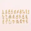 Colgante Grande de Cobre Relleno de Oro de 14K con Circonita Incrustada Letra 26 Accesorios Material para Pendientes, Collares, Pulseras de Cristal DIY