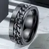 Anillo de Acero Inoxidable Hip-Hop para Hombre Nicho Ins Giratorio Descompresión No se Desvanece Joyería de Acero de Titanio Joyería de Mano Venta al por Mayor