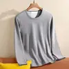 Camiseta masculina de manga comprida com gola redonda, roupa íntima térmica outono/inverno, com forro de fleece e espessada, cor sólida, camada interna moderna, top de base