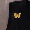 Broche Mariposa Dorado Retro Francés, Exquisito, Moderno, Elegante, Lujo Accesible, Pin de Solapa de Traje de Gama Alta para Mujer