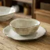 Estilo Retro Bol de Forma Especial Estilo Japonés Bol de Cerámica Venta al por Mayor Temperatura Variable del Horno Vajilla Plato Bol para Verduras del Hogar Bol Salah Plato para Verduras