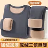 Conjunto de roupa íntima térmica masculina com forro de fleece espesso, lã de camelo, top e calça à prova de frio de inverno, camada base de cor sólida, atacado