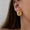 Dazan Wholesale En Stock Transfronterizo Europeo y Americano Tendencia Nicho Ins Acero de Titanio Vintage Ramo de Pan Pendientes Triangulares