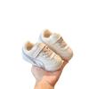 Zapatos para Bebé Niña Pequeña Primavera y Otoño Suela Suave Zapatos Blancos Antideslizantes Transpirables Zapatos para Bebé Forrados de Felpa Zapatos de Lona para Niñas Versátiles
