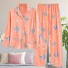 Pijama de manga larga grueso de algodón de imitación de otoño al estilo coreano para mujer, ropa de casa con dibujos animados de vacas en vivo y celebridades de Internet.