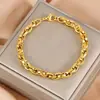 Pulseira de Hip-Hop Europeia e Americana Transfronteiriça de Aço Inoxidável Resistente com Encaixe Textura Retrô Corrente Grossa Joia de Mão Versátil para Homens e Mulheres