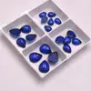 Gema de Espinela Azul con Forma de Gota de Agua Lisa de Fondo Plano Piedra Suelta Piedra Lisa con Forma de Pera Accesorio de Piedra para Incrustar en Anillos de Joyería DIY