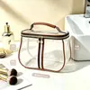 Bolsa de cosméticos de PVC transparente, impermeable, gran capacidad, bolsa de tocador de viaje portátil, disponible en varios tamaños, con un diseño transparente