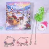 Pulseira de Natal Caixa Surpresa Calendário do Advento Contagem Regressiva de 24 Dias Conjunto de Joias de Miçangas DIY Presente de Natal para Meninas
