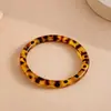 Pulsera Redonda Cuadrada con Estampado de Leopardo Acrílico Transfronteriza Europea y Americana Otoño Invierno Retro Anillo de Mano Moda Joyería de Mano Sentido del Diseño Nicho