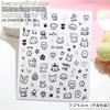 Lindas dulces estilo cool pegatinas de uñas graffiti al por mayor dibujos animados divertido conejo cachorro gato pegamento trasero pegatinas de uñas rojo neto