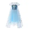 Novo Vestido de Princesa Elsa de Frozen com Capa de Tule, Fantasia de Performance para Halloween, Vestido Formal Infantil
