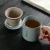 Juego de Tazas de Regalo de Horno Ru, Taza de Té Estilo Chino para Oficina con Colador de Té, Taza con Filtro de Agua, Regalo Promocional