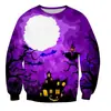 Suéter Divertido de Halloween con Elementos de Dibujos Animados para Hombres y Mujeres Transfronterizo, Suéter Festivo, Top con Estampado 3D para Niños, Ambiente