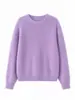 Suministro transfronterizo exclusivo de prendas de punto de lana para mujer de otoño e invierno 2026, suéter de punto liso de manga larga con cuello redondo, fábrica de ropa para mujer europea y americana