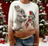 Nueva sudadera de franela para mujer con estampado digital 3D navideño, sitio web independiente transfronterizo Amazon, otoño/invierno 2026