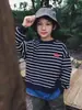Sudadera para Niños 2026 Otoño Nueva Casual Infantil Falso Dos Piezas Rayas Superior Suave Agradable a la Piel Jersey para Niños