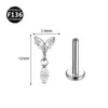 Novo piercing lábio unha 0,9 dentes F136 liga de titânio lua raio cone piercing lábio piercing orelha tragus zircônia 5A