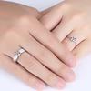 Anillo de bodas con diamantes de imitación de temperamento explosivo para hombre y mujer, chapado en cobre y plata, con apertura de un solo diamante.