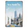 Pinturas de Lata Estilo Vintage de Paisajes Urbanos Americanos para Decoración del Hogar, Disponibles en el Comercio Electrónico Transfronterizo de Amazon, Hechas por Fabricantes de Putian