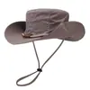Sombrero de pescador transpirable de verano para exteriores, para hombres y mujeres, para acampar, montañismo, protección solar, pesca, parasol, sombrero de vaquero occidental