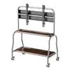 Soporte de TV móvil con ruedas 65 pulgadas 75 pulgadas Carrito de uso doméstico Soporte de TV de acero inoxidable en estilo vintage