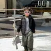 Pantalones de forro polar para niño, pantalones de invierno para niño de pierna ancha, pantalones casuales versátiles y elegantes para niños medianos y grandes, pantalones cargo para niño, modernos