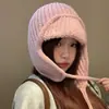Gorro de punto rosa estilo coreano para mujer, perfecto para otoño e invierno, te mantiene abrigada, protege tus orejas, hace que tu cara se vea más pequeña y es un gorro de punto versátil