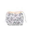 Bolsa de maquillaje acolchada con cordón ins dulce gran capacidad nube floral color persona perezosa bolsa de almacenamiento para maquillaje y artículos de tocador