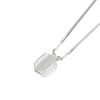 Colar Quadrado Escovado em Prata de Lei S925 para Mulheres, Estilo Minimalista Moderno e Criativo, Corrente para Suéter de Marca Curva Tendência, Prata Lisa