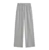 Calça Jeans Casual de Corte Reto Americana para Mulheres, Novo Estilo de Outono, Calça Larga de Corte Amplo, Cor Sólida, Estilo Preguiçoso, Calça Longa Esportiva com Cordão