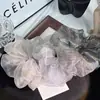 Estilo Coreano INS Nova Gaze de Bolhas Céu Estrelado Elástico de Cabelo Grande Intestino Suporte de Rabo de Cavalo Prateado Acessórios de Cabelo para Meninas
