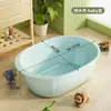 Tina de Baño para Bebé en Casa, Capacidad Extra Grande, Tina de Baño para Bebé Engrosada, Tina de Plástico con Espacio Ampliado para Baño