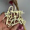 Feliz cumpleaños manuscrito Acrílico Feliz cumpleaños Letra inglesa Tarjeta para insertar en pastel con gran descuento