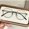 Nuevas Gafas de Montura Óptica para Hombres y Mujeres, Gafas Graduadas Versátiles Poligonales Estilo Coreano, Monturas de Gafas Sencillas Lisas