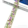 Nuevo producto organza bordado de hojas encaje accesorios multicolor estilo nacional cuenta código de barras directo de fábrica 4CM