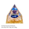 Pirâmide de Bola de Cristal Natural 5/6/8cm Ornamento de Mesa Chakra Cascalho Colorido Pirâmide de Resina Epóxi