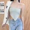 Sutiã de Costas Irregulares Lindo para Mulheres com Bojo Fixo, Top Tubo Sexy de Peça Única Anti-Exposição, Roupa Íntima e Roupa Externa para Cobrir o Peito