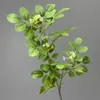Planta Verde Artificial Transfronteriza con Hojas de Frijol para Decoración de Bodas, Planta de Boda Estilo Bosque, Un Tallo con 2 Ramas, Aproximadamente 15 Hojuelas para Decoración