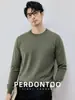 [Aquecimento por Infravermelho Distante] Lã de Ovelha de Luxo Leve Quente de Inverno Gola Redonda Masculina Tricô Confortável Tricô de Modal