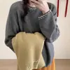 Estilo Coreano Diseño Sensación Industria Pesada Con Cuentas Suave Cerosa Cuello Redondo Suéter de Alta Calidad Camisa Tejida Top Holgado