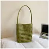 Bolso Cubo de Verano Más Vendido para Mujer, Bolso de Playa Calado, Bolso Tejido, Bolso de Nicho para Madre e Hija, Bolso de Hombro para Vacaciones en la Costa al por Mayor