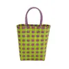 Bolsa Tejida Nueva de Fábrica Bolsa Cuadrada Pequeña Bolsa de Cesta de Plástico para Verduras Color Cesta Pequeña Coincidencia de Foto Bolsa de Playa Bolsa de Mujer