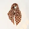 Bufanda Nueva de Estilo Coreano Imitación Cachemir para Mujer Otoño e Invierno, Bufanda Larga Diagonal con Correas para Hombro, Estilo Artístico, Combinación de Colores Maillard