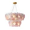 Lámpara de cristal de lujo ligera, estilo francés, de espectro completo, para sala de estar, dormitorio, comedor, diseño moderno y sencillo, lámpara de pétalos de alta gama.
