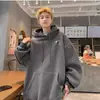 Sudadera con capucha para hombre de invierno con forro de forro polar, engrosada para mayor calidez, nuevo estilo 2026, prenda exterior pesada de moda para adolescentes