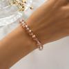 Pulseira feminina de cristal rosa super flash moda estilo coreano simples alto padrão