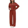Conjunto Casual de Otoño 2026 Transfronterizo Europeo y Americano para Mujer: Top Holgado y Pantalones Largos de Pierna Ancha de Cintura Alta